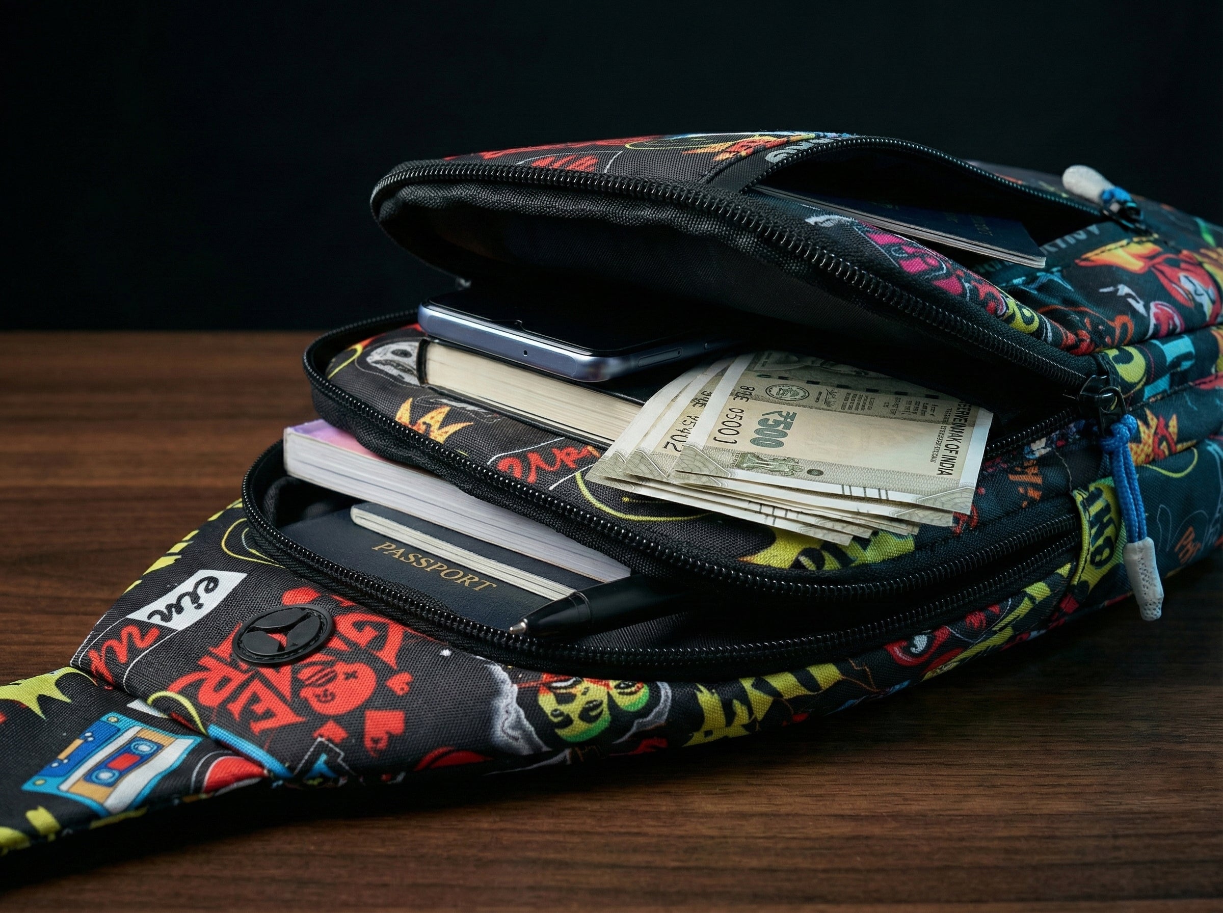 Graffiti Street Crossbody Sling Bag – Trendy Lightweight Travel & Daily Use Side Bag