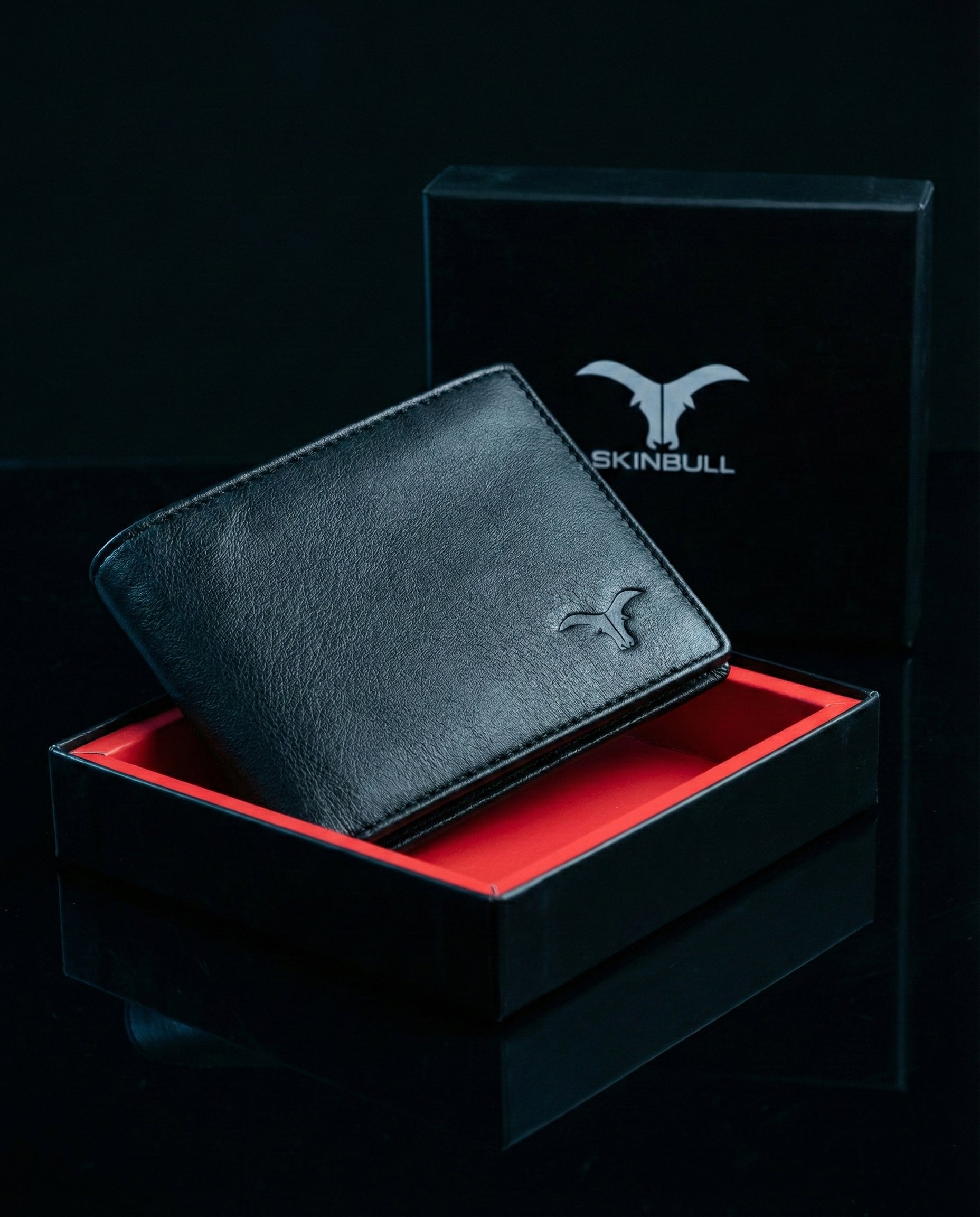 SKINBULL Men’s RFID Protected Genuine Leather Wallet – Classic Slim Bi-Fold Wallet for Men