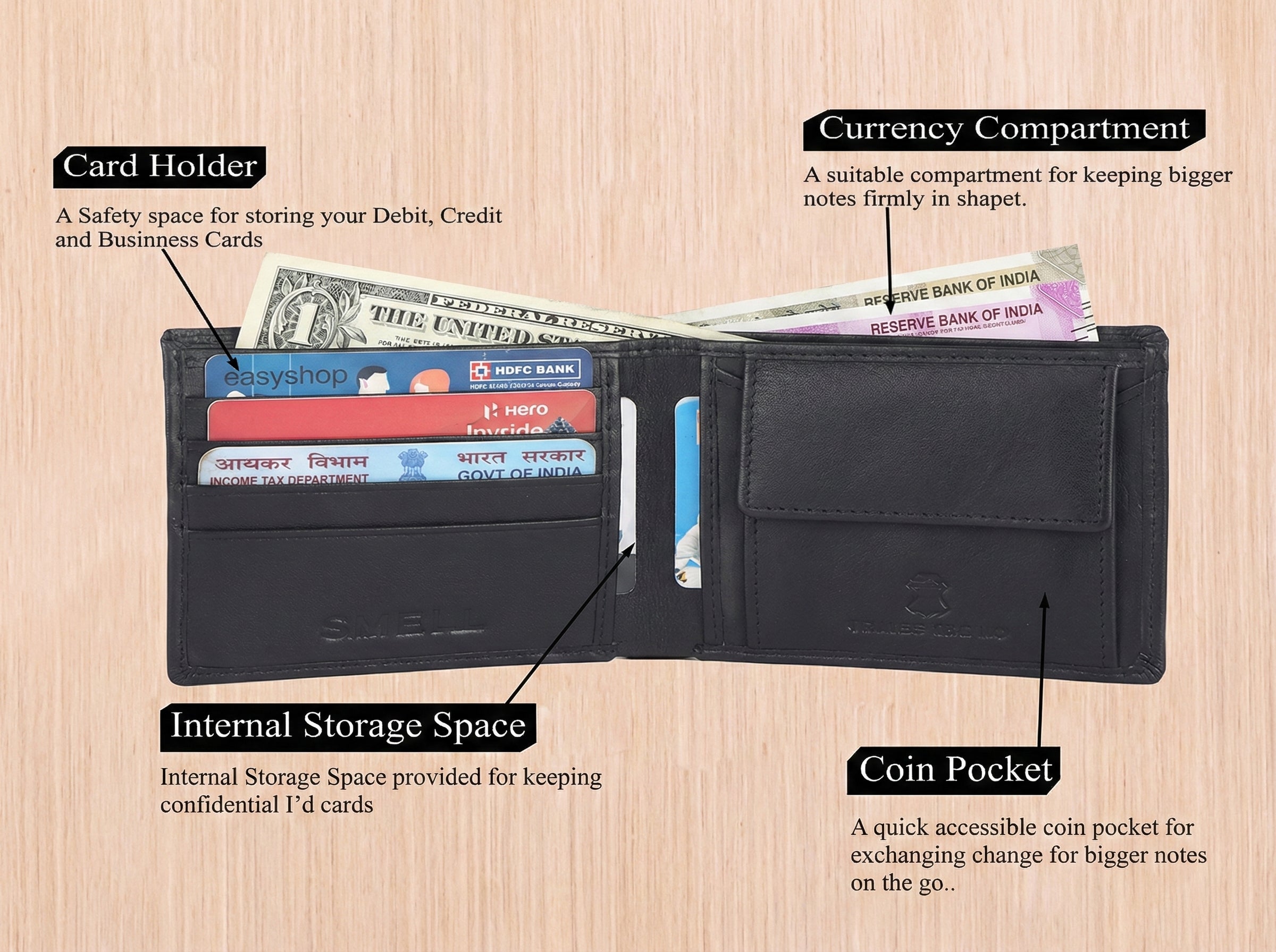 SKINBULL Men’s RFID Protected Genuine Leather Wallet – Classic Slim Bi-Fold Wallet for Men