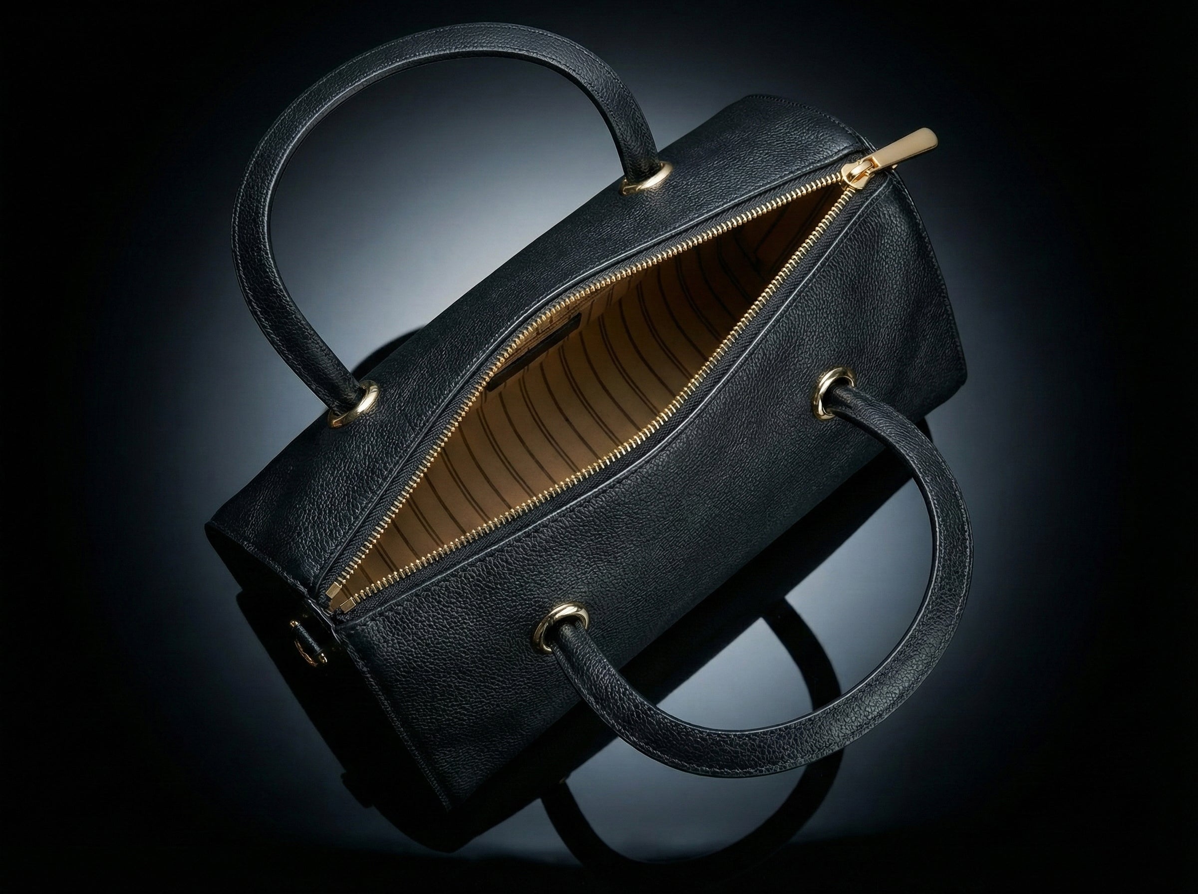 Premium Textured Black Handbag for Women – Office, Travel & Everyday Use | Elegant Top-Handle PU Bag