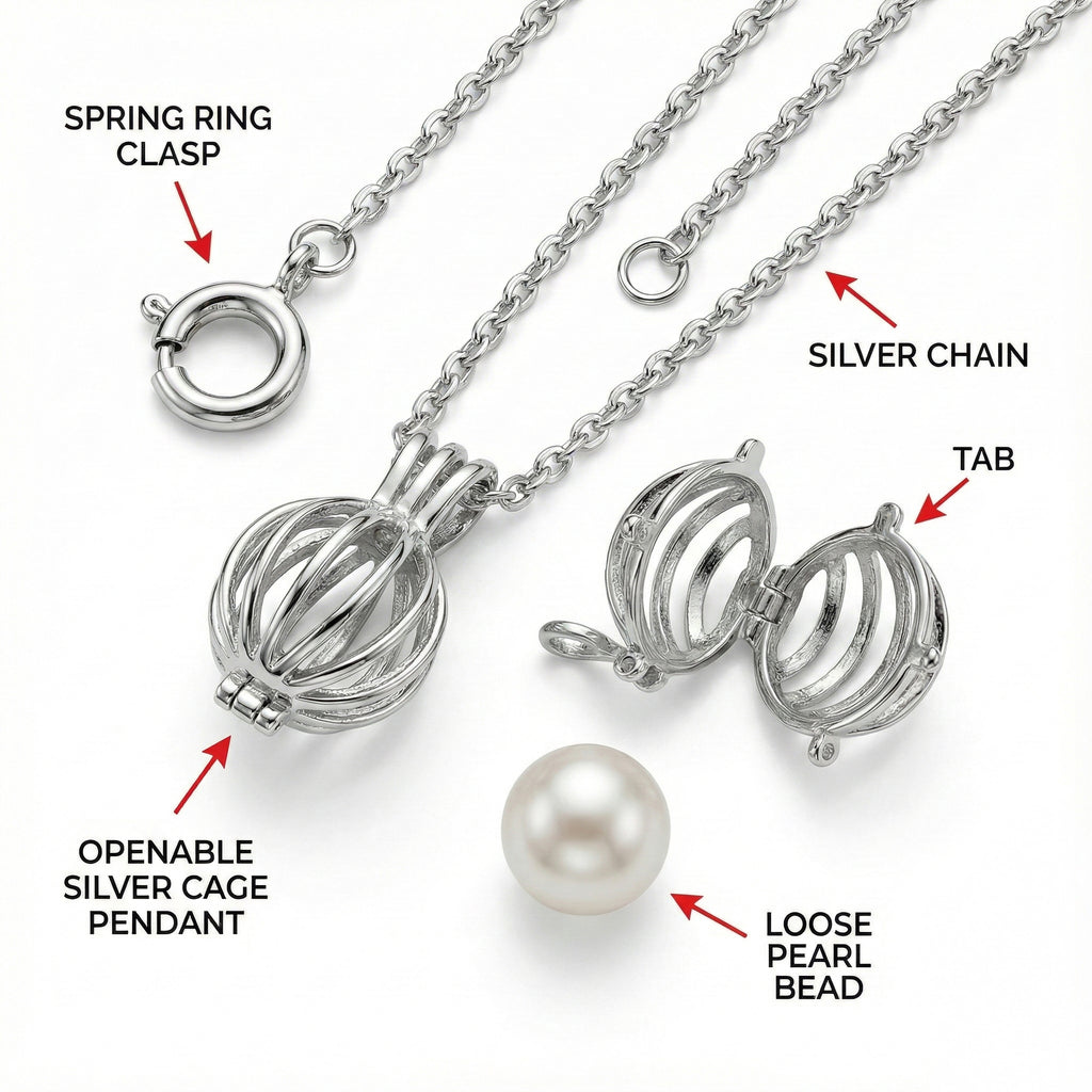 Love Pearl in Oyster Necklace Gifting Set with Ring & Earrings | Romantic Surprise Gift | Amanishe Studio