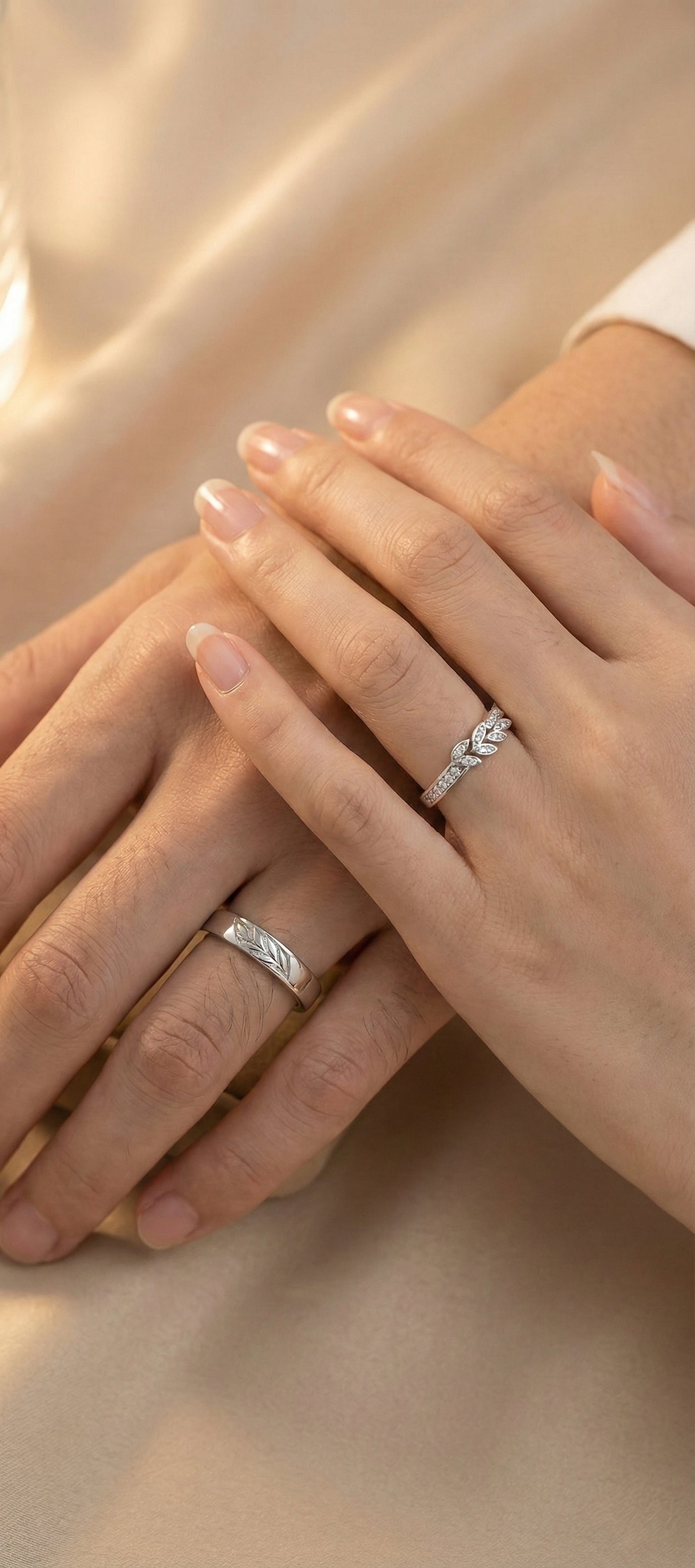 Premium Silver Couple Promise Rings – Adjustable Matching Ring Set for Men & Women (Pack of 2)