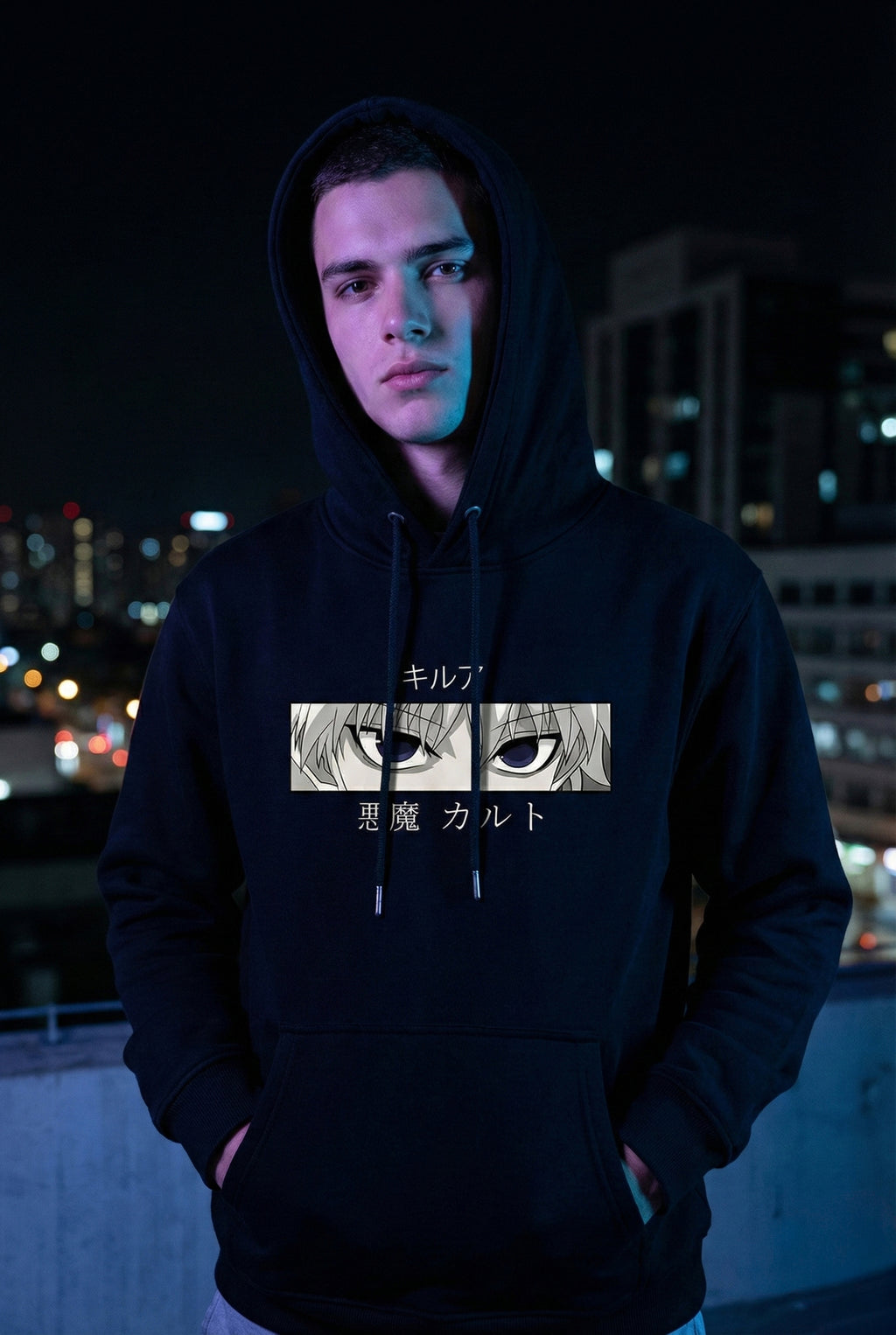 Anime Eyes Oversized Hoodie for Men & Women | Japanese Streetwear Graphic Sweatshirt | Winter Fleece Unisex Hoodie