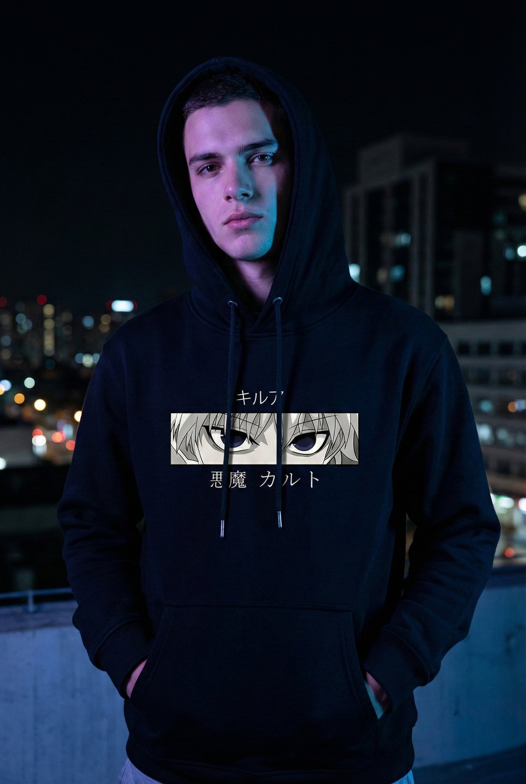 Anime Eyes Oversized Hoodie for Men & Women | Japanese Streetwear Graphic Sweatshirt | Winter Fleece Unisex Hoodie